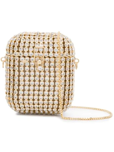 Shop Rosantica Crystal-embellished Airpods Case In Gold