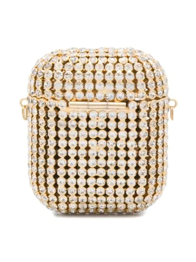 Shop Rosantica Crystal-embellished Airpods Case In Gold