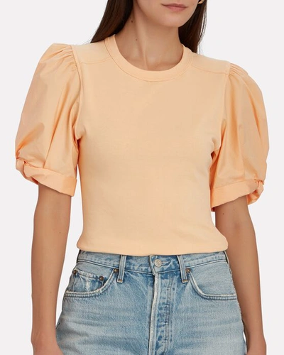 Shop A.l.c Casey Puff Sleeve T-shirt In Pale Orange