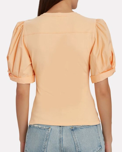 Shop A.l.c Casey Puff Sleeve T-shirt In Pale Orange