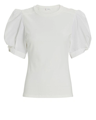 Shop A.l.c Casey Puff Sleeve T-shirt In White