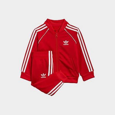 Shop Adidas Originals Adidas Toddler And Little Kids' Originals Adicolor Sst Track Suit In Scarlet/white