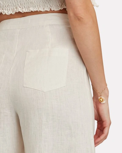 Shop Faithfull The Brand Duda Linen Wide-leg Pants In Ivory