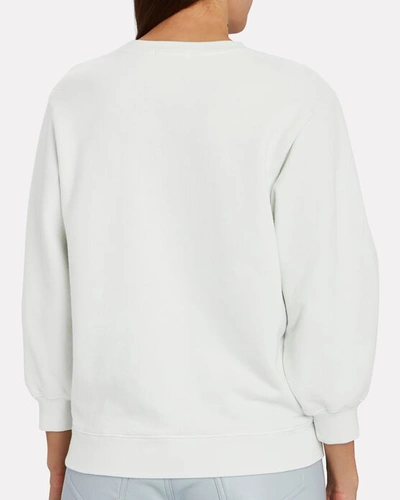 Shop Agolde Thora Cotton Crewneck Sweatshirt In White