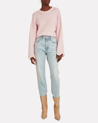 Shop 3.1 Phillip Lim / フィリップ リム Scalloped Wool-cashmere Sweater In Light Pink