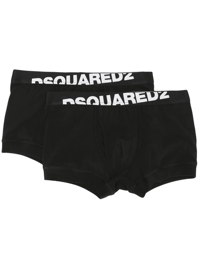 Shop Dsquared2 Set Of Two Logo Boxers In Black