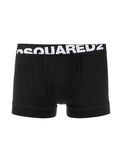 Shop Dsquared2 Set Of Two Logo Boxers In Black