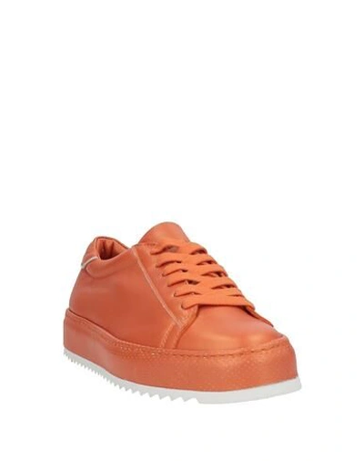 Shop Philippe Model Woman Sneakers Orange Size 7 Soft Leather