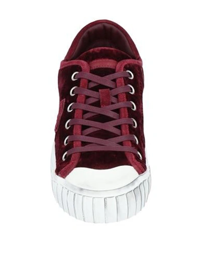 Shop Philippe Model Woman Sneakers Burgundy Size 7 Textile Fibers In Red