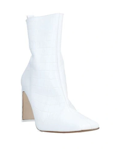 Shop Miista Marcelle Black Croc Woman Ankle Boots White Size 9.5 Bovine Leather