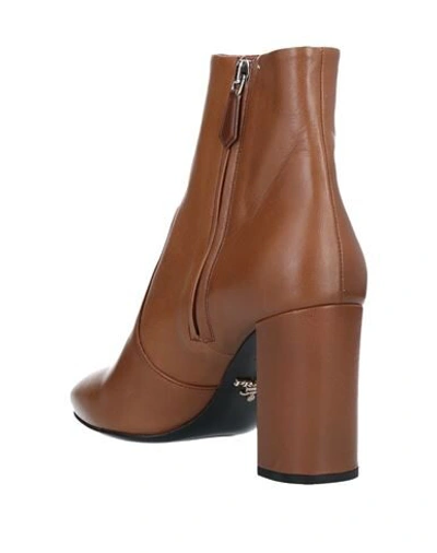 Shop Prada Ankle Boots In Tan