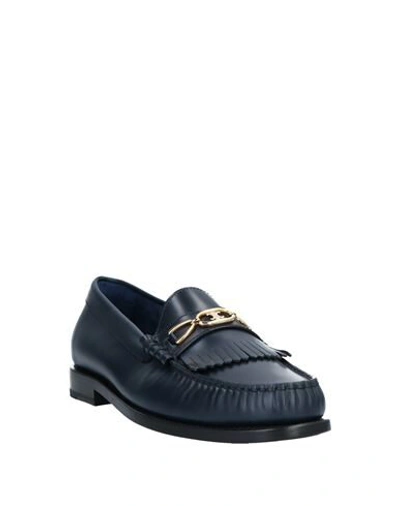 Shop Celine Loafers In Dark Blue