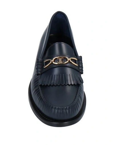 Shop Celine Loafers In Dark Blue