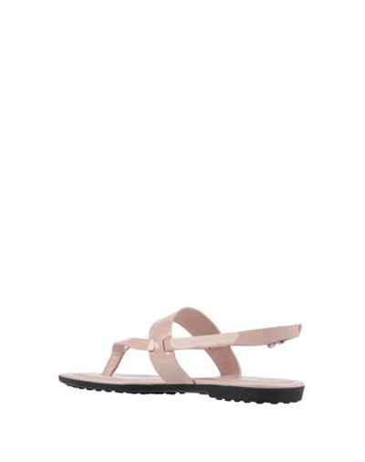 Shop Tod's Toe Strap Sandals In Light Pink