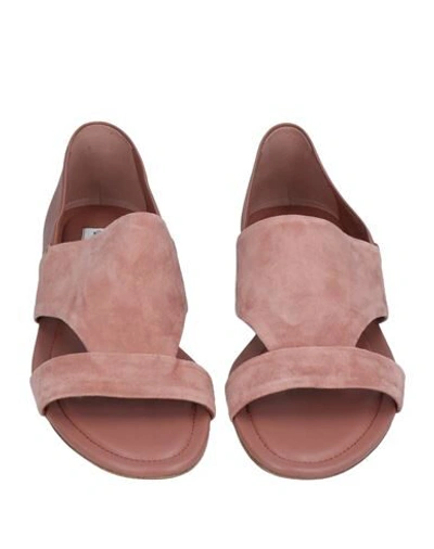 Shop Tod's Woman Sandals Pastel Pink Size 7.5 Soft Leather