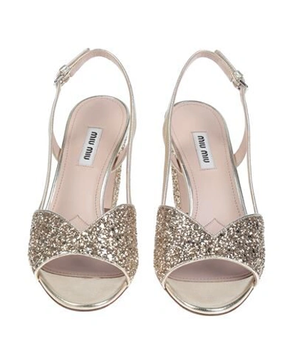 Shop Miu Miu Sandals In Platinum