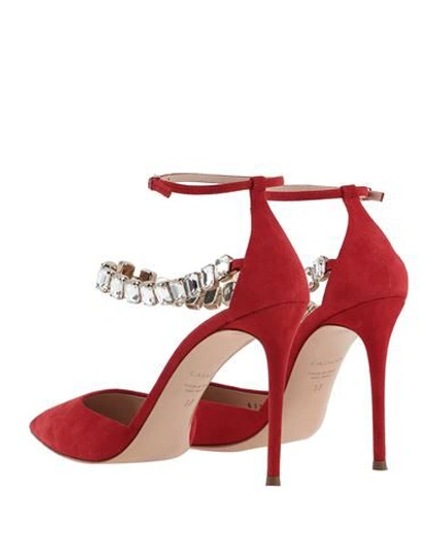 Shop Casadei Woman Pumps Red Size 9.5 Soft Leather