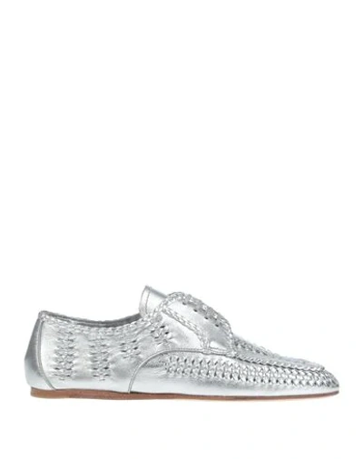Shop Prada Lace-up Shoes In Silver