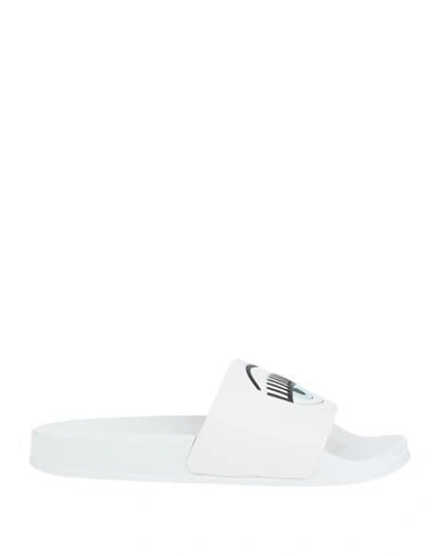 Shop Chiara Ferragni Woman Sandals White Size 5 Rubber