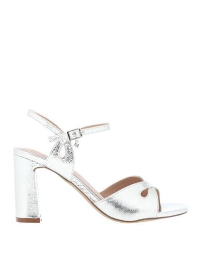 Shop Maria Mare Woman Sandals Silver Size 7 Textile Fibers