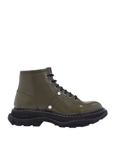 Shop Alexander Mcqueen Ankle Boots In Military Green