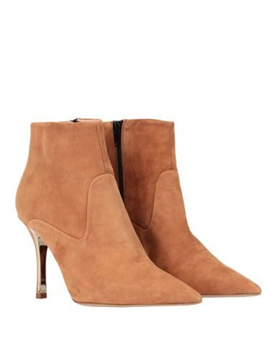 Shop Furla Code Ankle Boot T.90 Woman Ankle Boots Camel Size 10 Ovine Leather In Beige