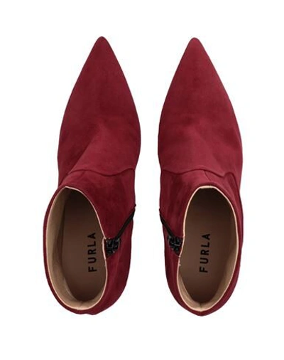 Shop Furla Code Ankle Boot T.90 Woman Ankle Boots Burgundy Size 8 Ovine Leather In Red