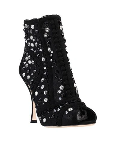 Shop Dolce & Gabbana Woman Ankle Boots Black Size 10 Polyamide, Goat Skin, Viscose, Polyester
