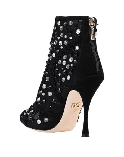 Shop Dolce & Gabbana Woman Ankle Boots Black Size 10 Polyamide, Goat Skin, Viscose, Polyester