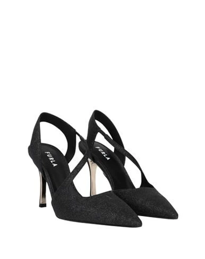 Furla Code Model Black Leather Slingback Pump Puts In Black