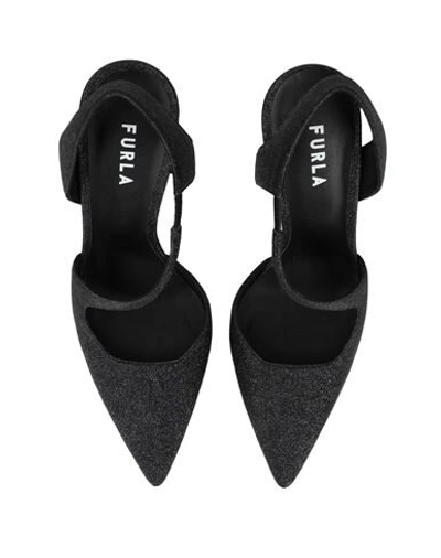 Furla Code Model Black Leather Slingback Pump Puts In Black