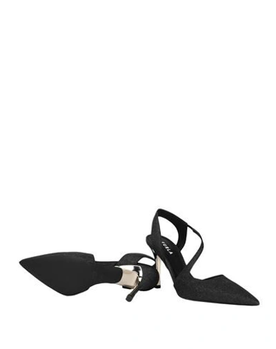 Shop Furla Code Slingback T.90 Woman Pumps Black Size 7 Polyurethane, Polyamide