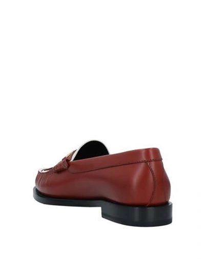 Shop Celine Loafers In Brick Red