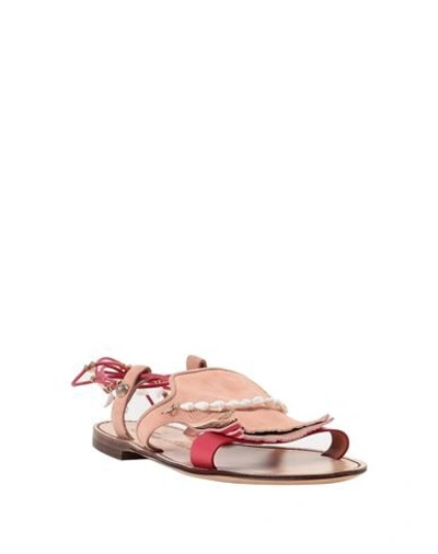 Shop Santoni Woman Sandals Blush Size 6 Soft Leather In Pink