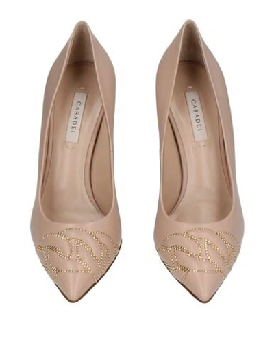 Shop Casadei Woman Pumps Blush Size 7 Soft Leather In Pink
