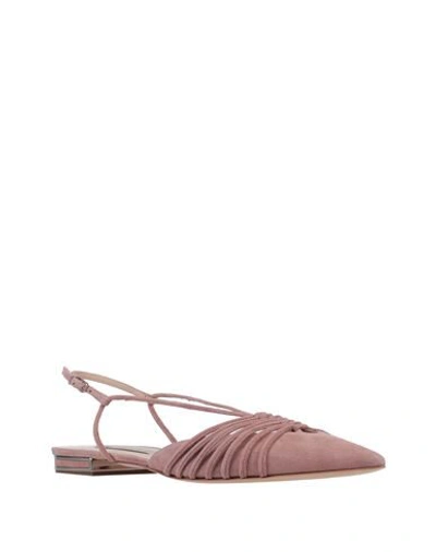 Shop Casadei Ballet Flats In Pale Pink