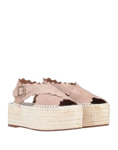 Shop Chloé Woman Sandals Sand Size 11 Soft Leather In Beige