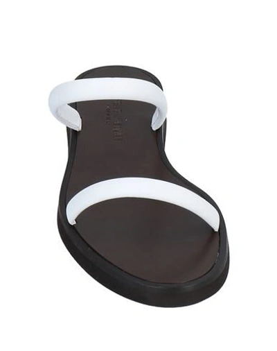 Shop Emporio Armani Woman Sandals White Size 6.5 Soft Leather