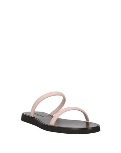 Shop Emporio Armani Woman Sandals Light Pink Size 7.5 Soft Leather