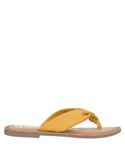 Shop Gioseppo Woman Thong Sandal Ocher Size 7.5 Soft Leather In Yellow