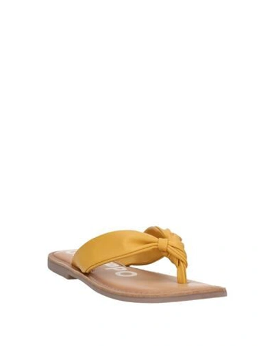Shop Gioseppo Woman Thong Sandal Ocher Size 7.5 Soft Leather In Yellow