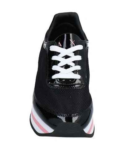 Shop Armani Exchange Woman Sneakers Black Size 7.5 Textile Fibers, Polyurethane