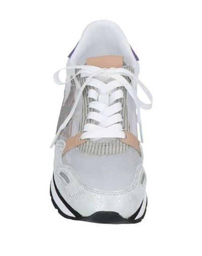 Shop Emporio Armani Woman Sneakers Silver Size 4.5 Polyamide