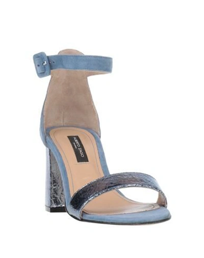 Shop Alberto Zago Sandals In Slate Blue