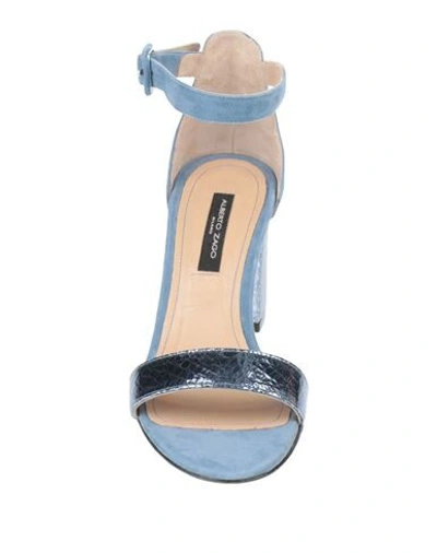 Shop Alberto Zago Sandals In Slate Blue