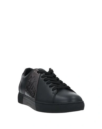 Shop Emporio Armani Woman Sneakers Dark Brown Size 4.5 Soft Leather, Textile Fibers