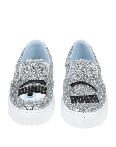 Shop Chiara Ferragni Woman Sneakers Silver Size 6 Textile Fibers