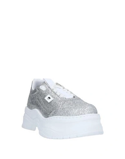 Shop Chiara Ferragni Woman Sneakers Silver Size 11 Textile Fibers