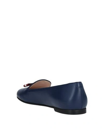 Shop Bally Woman Loafers Midnight Blue Size 6 Lambskin In Dark Blue