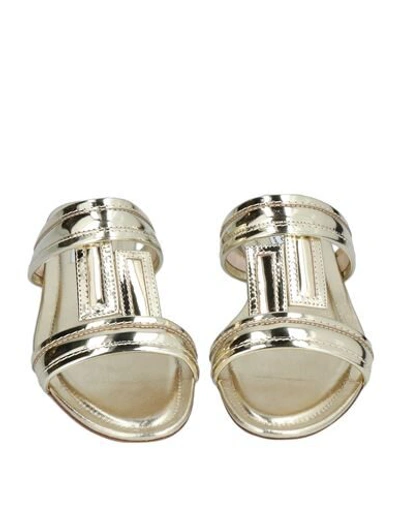 Tod's Metallic Textured-leather Slides In Gold